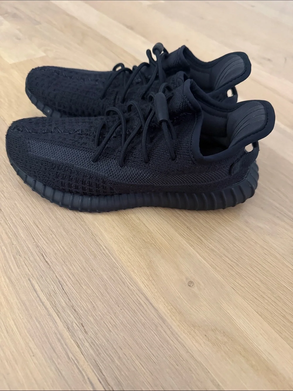 Yeezy Kids Triple Black Knit Sneakers